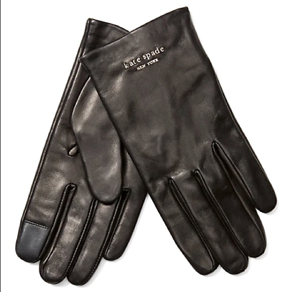 kate spade Accessories - BNWT Kate Spade Pinmount Logo Leather Tech Gloves